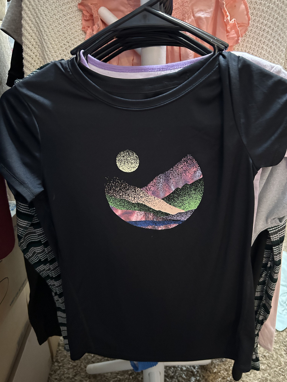 All in Motion Women's Black Graphic T-Shirt Size L